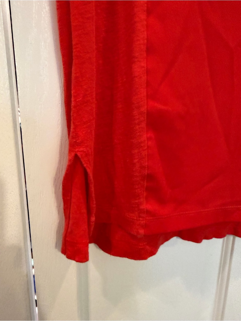 Banana Republic Fire Red / Orange V-Neck Sleeveless Tank Cotton Knit - Picture 4 of 11